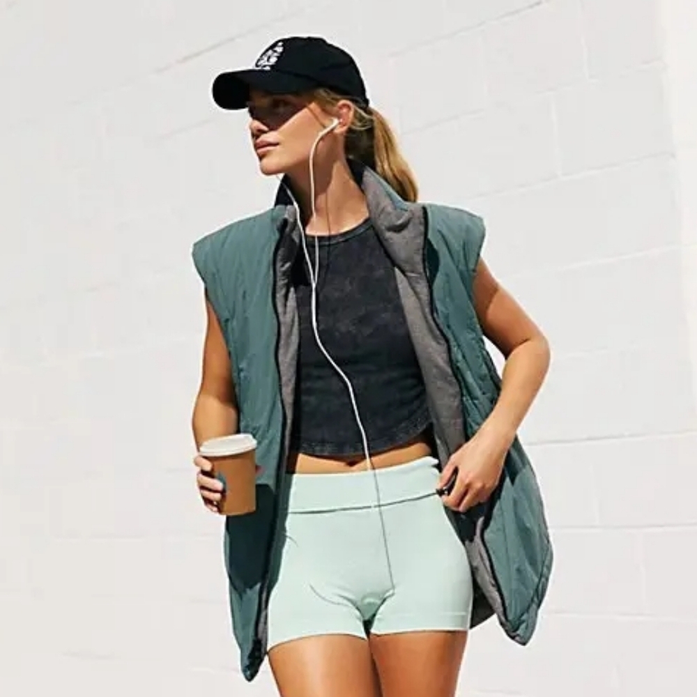 Free People Movement Slalom Reversible Fleece Vest - Midnight Jade NWT